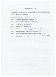 Peter Günter Huff; S.M. U-Kreuzer "U 139" Baupläne 1:75 und Zugaben (1 St.)